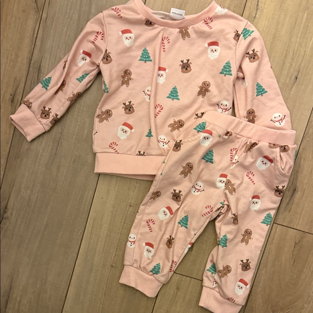 Festive Pink Kids Pajamas